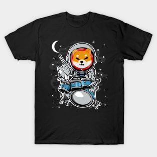 Astronaut Drummer Shiba Inu Coin To The Moon Shib Army Crypto Token Cryptocurrency Blockchain Wallet Birthday Gift For Men Women Kids T-Shirt